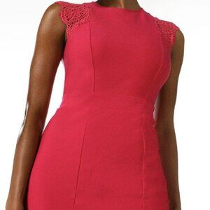 KAREN MILLEN ~ Lace Sleeve Jersey Pencil Midi Dress ~ Pink ~ 6 ~ NWT NEW